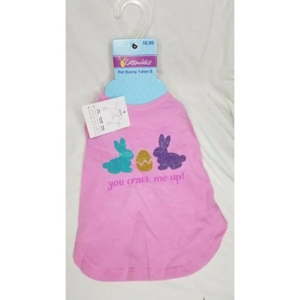 X-Small Cottondale Dog T-Shirt Easter You Crack Me Up Pink Girls